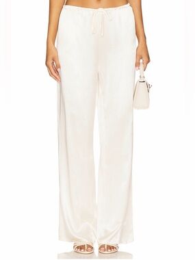 NWT - Dove Pants in Creme | Women's Cream Wide-Leg Satin Pants